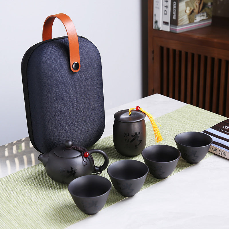 Portable Purple Clay Tea Set - Gift