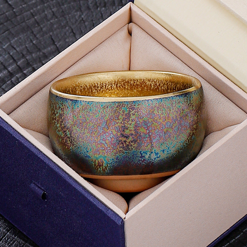 Jian Zhan Colourful Peacock Gilding Kung Fu Tea Cup