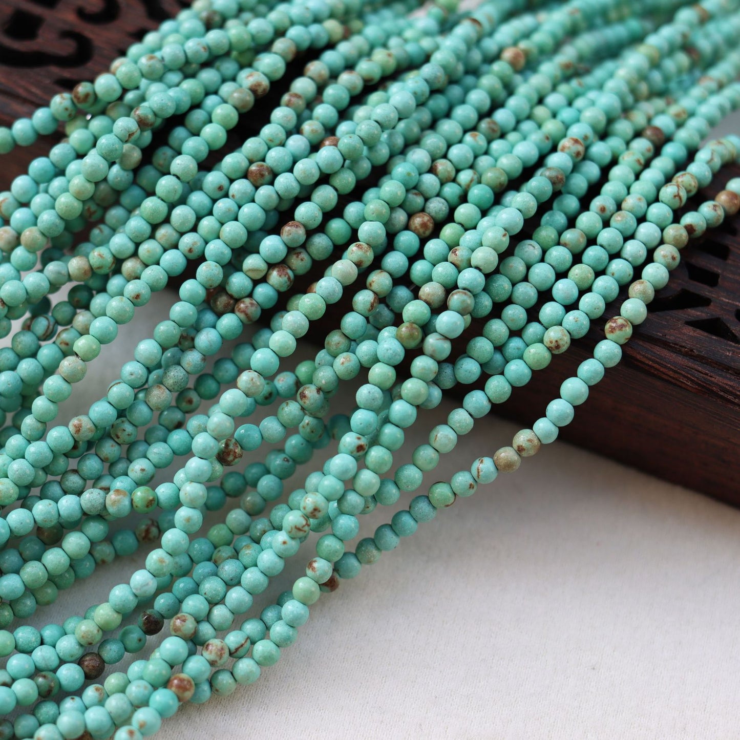 Natural Turquoise Round Beads Beaded Bracelet