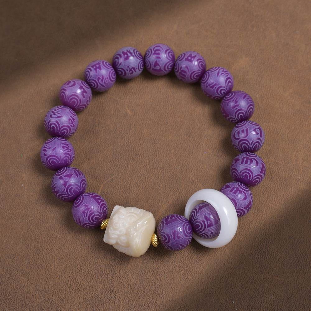 Hainan White Jade Handheld Chain Buddha