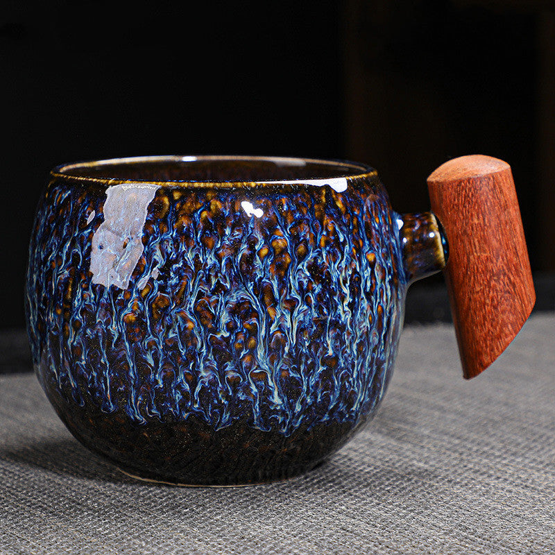 Kiln Change Ceramic Mug With Wooden Handle