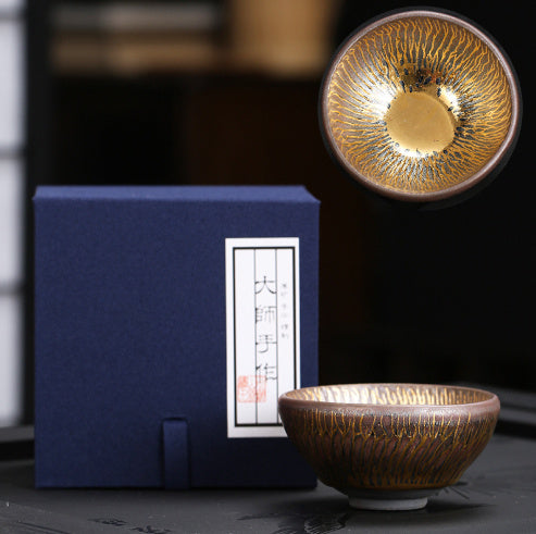 Cast Iron Gold Tianmu Tea Cup Ceramic