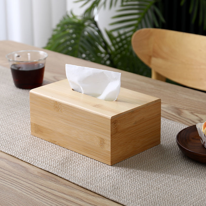 Bamboo And Wood Tissue Box