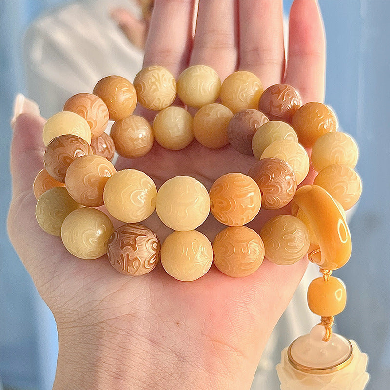 Hainan White Jade Handheld Chain Buddha