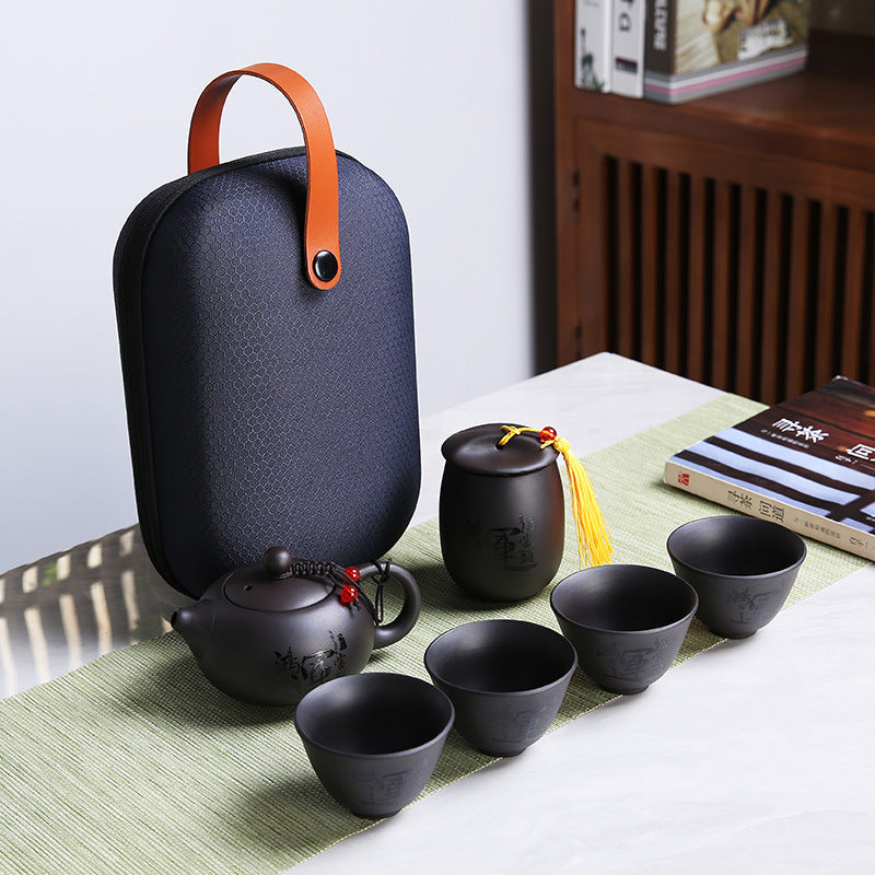 Portable Purple Clay Tea Set - Gift