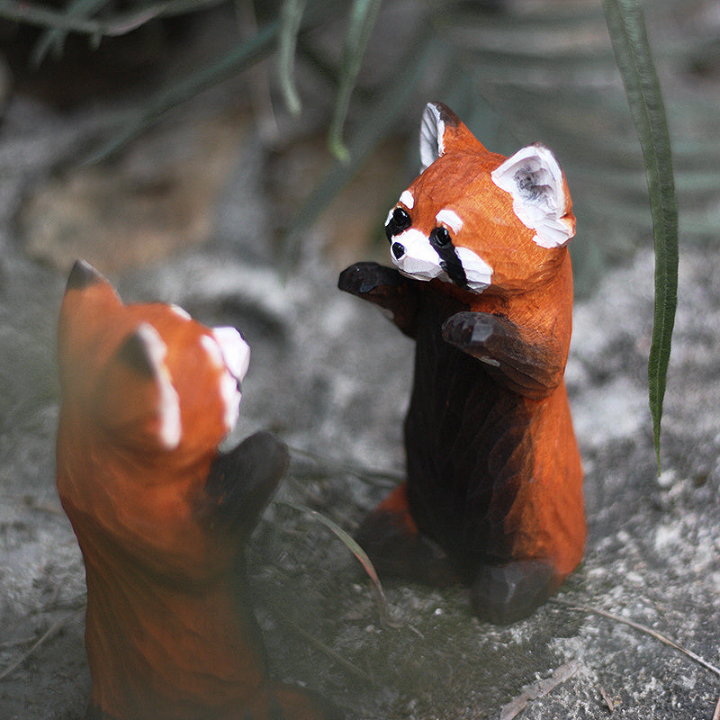 Red Panda Wood Carving Solid Wood