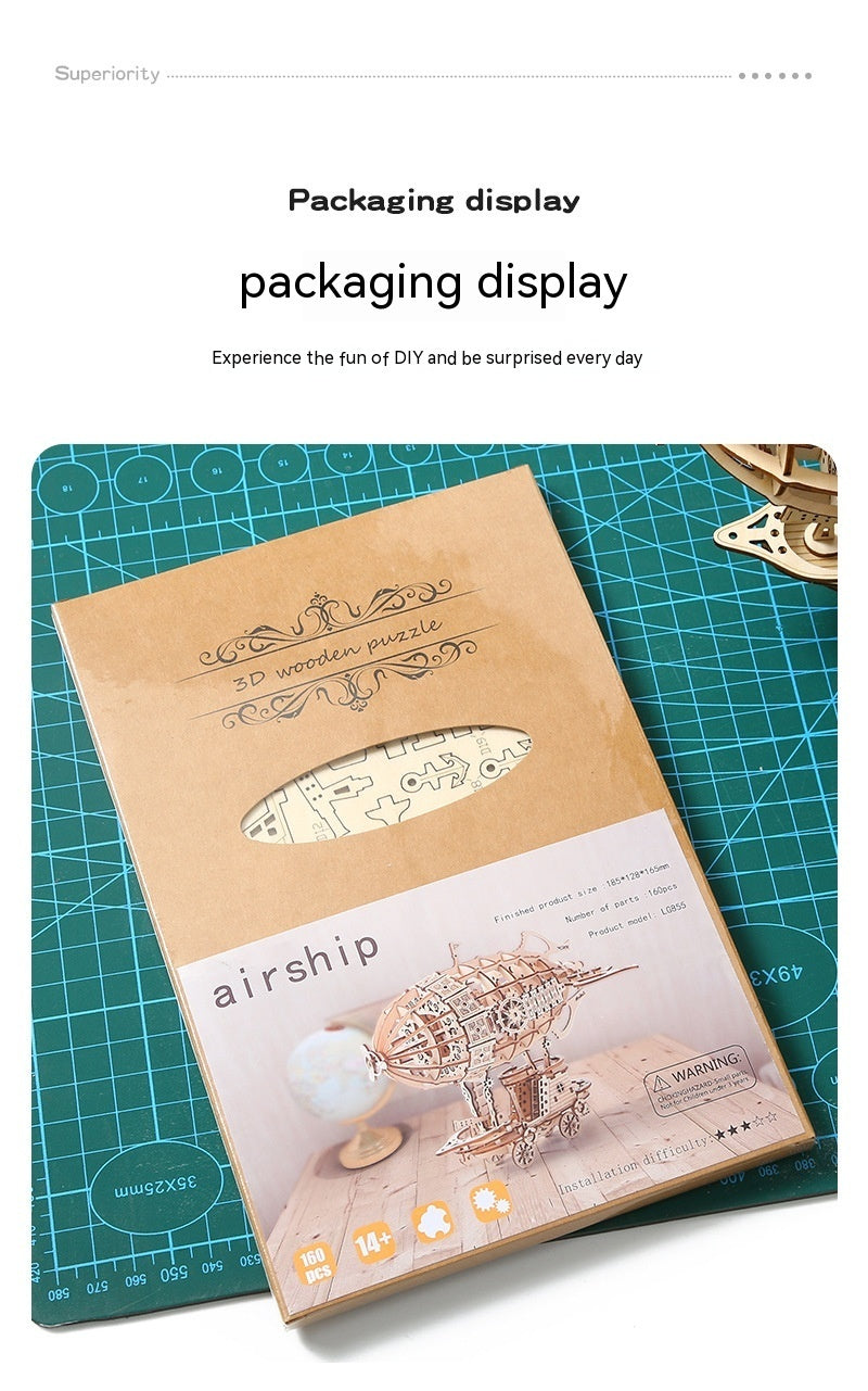 3D DIY Wooden Airship Puzzle