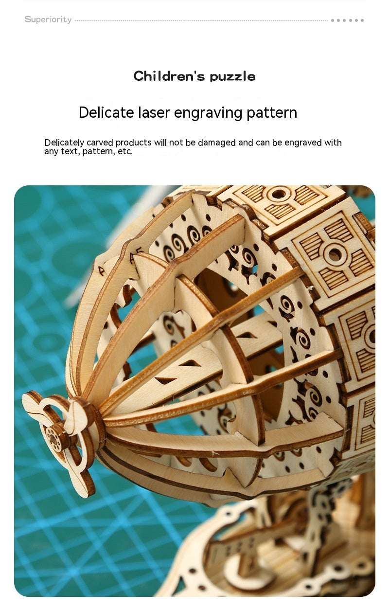 3D DIY Wooden Airship Puzzle