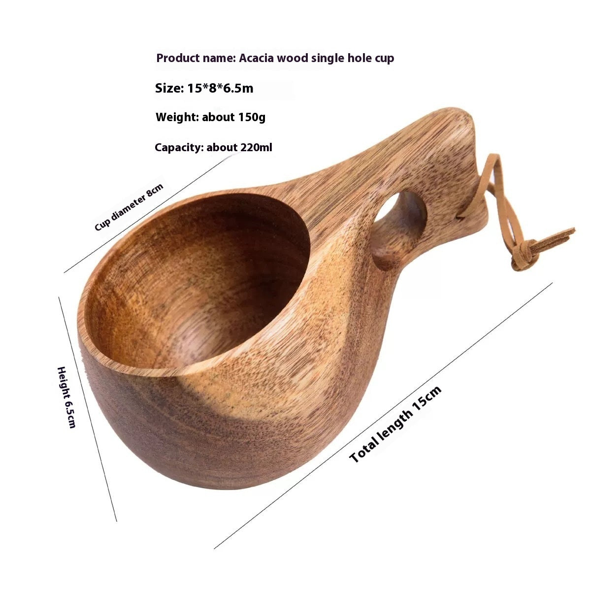 Wooden Carved Cup single hole handle