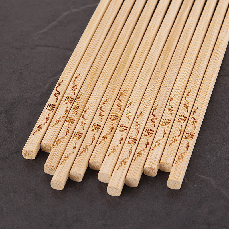 Bamboo Carving Carbonized Chopsticks Suit