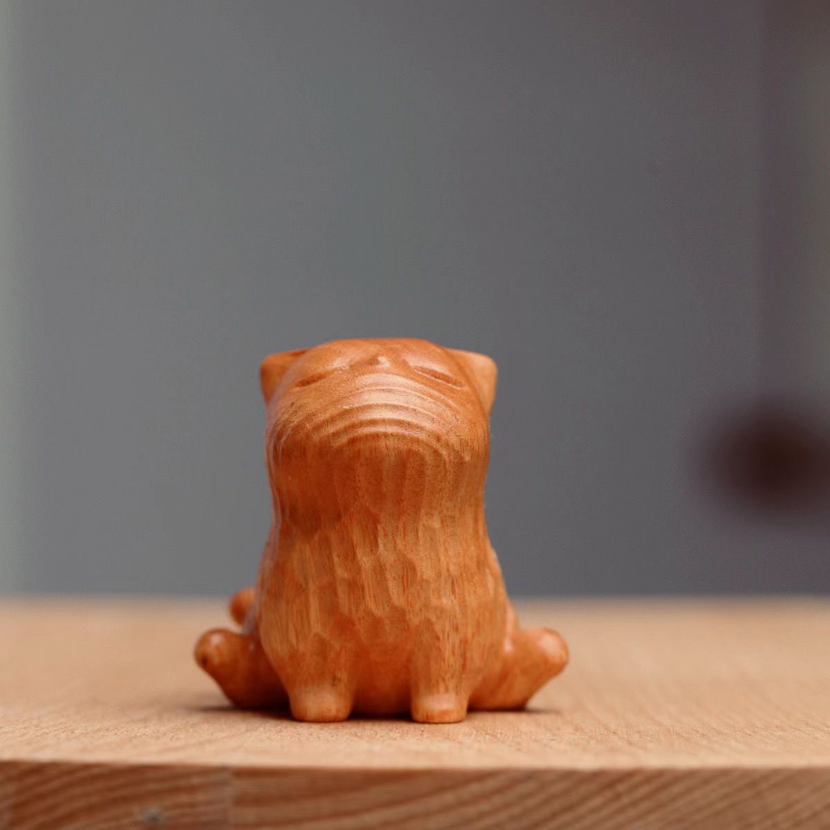 Solid Wood Carving Cute Cat Ornaments
