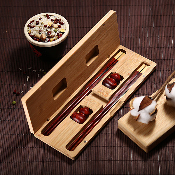 Chopsticks Lettering Solid Wood Box Set