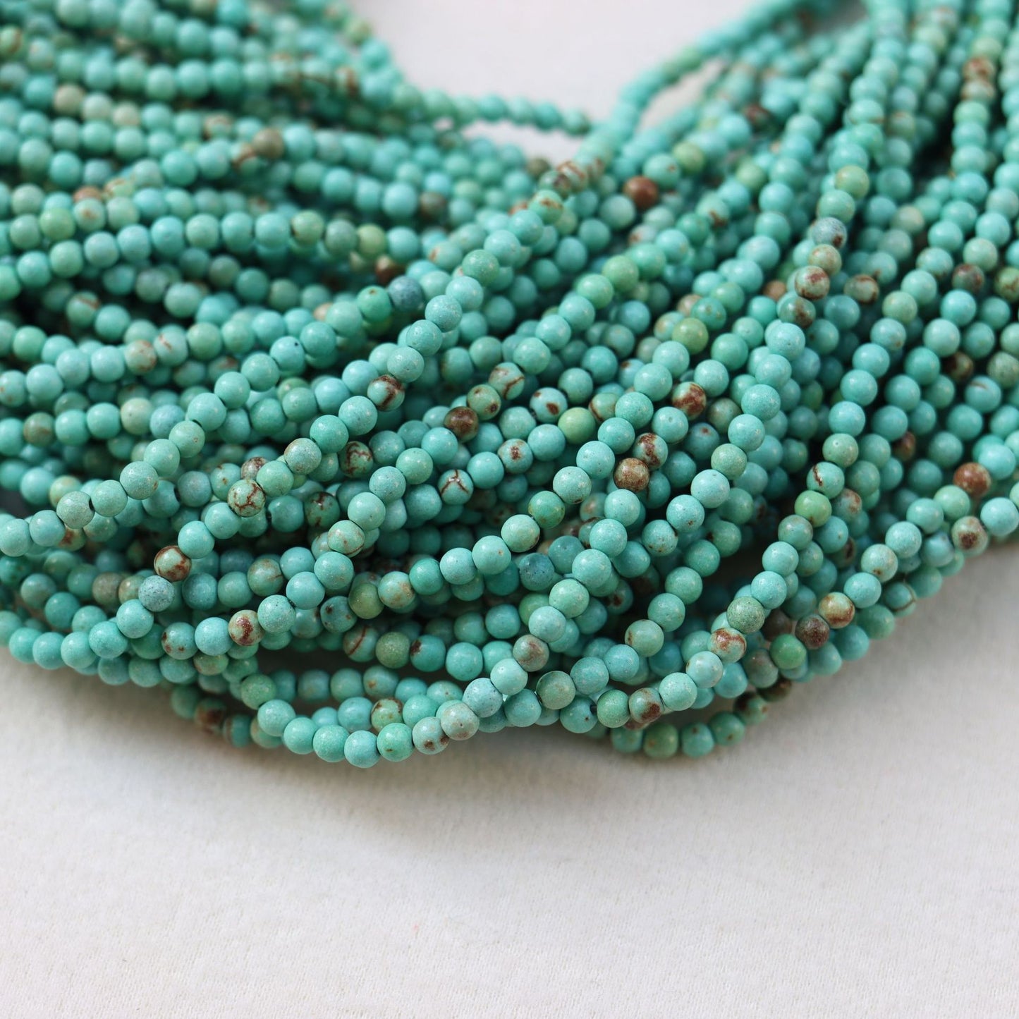 Natural Turquoise Round Beads Beaded Bracelet
