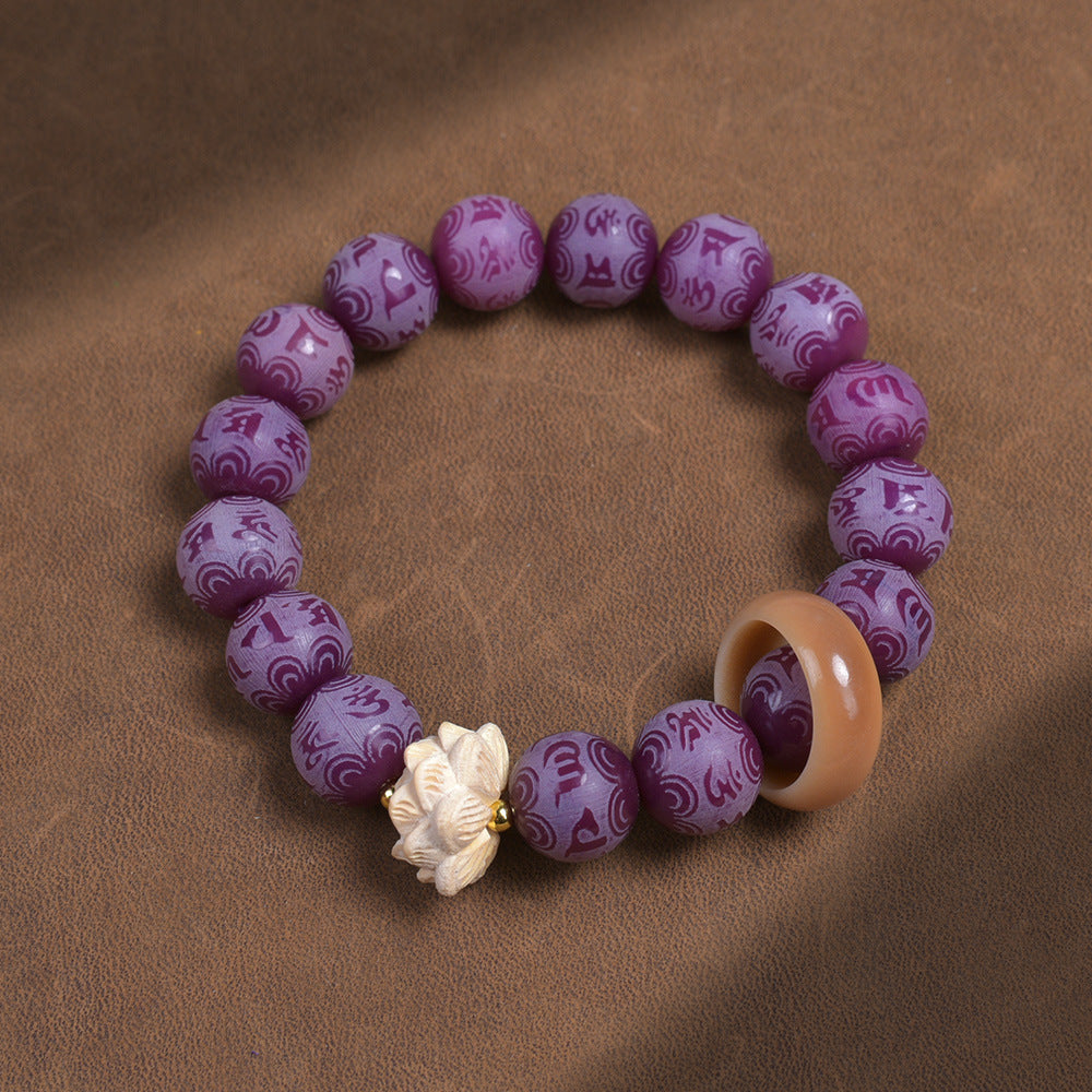 Hainan White Jade Handheld Chain Buddha