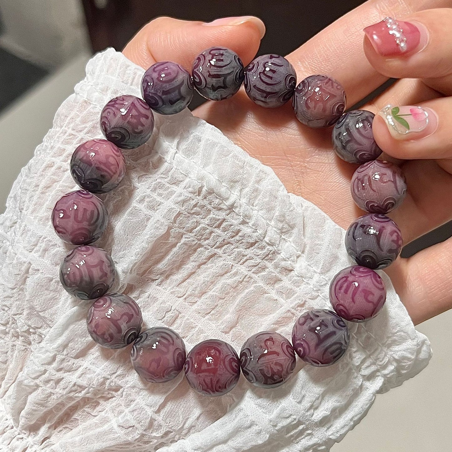 Hainan White Jade Handheld Chain Buddha