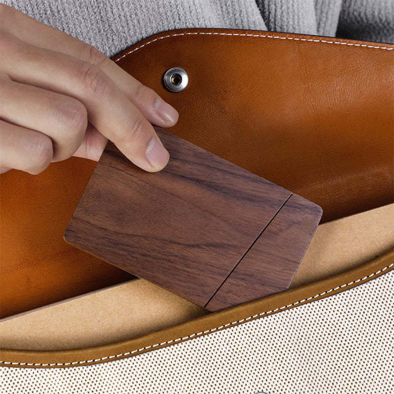 Black Walnut Solid Wood Business Card Holder