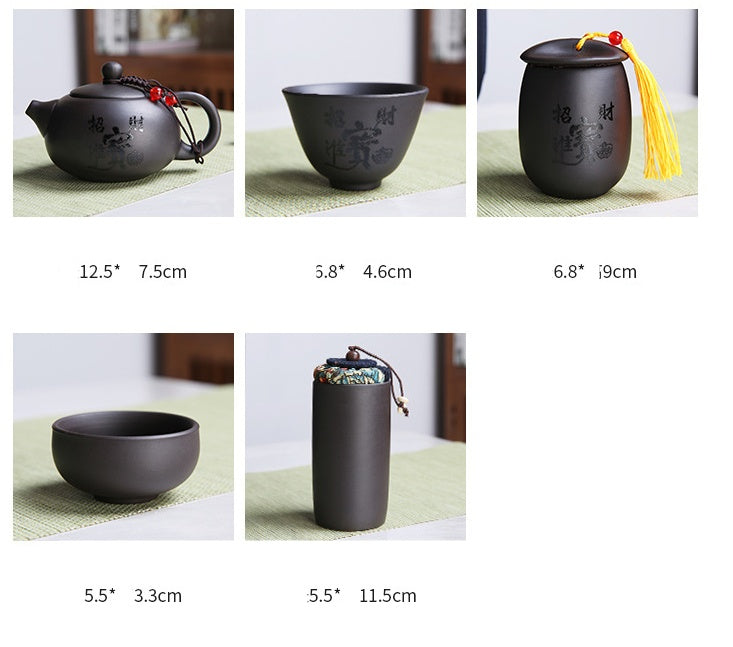 Portable Purple Clay Tea Set - Gift