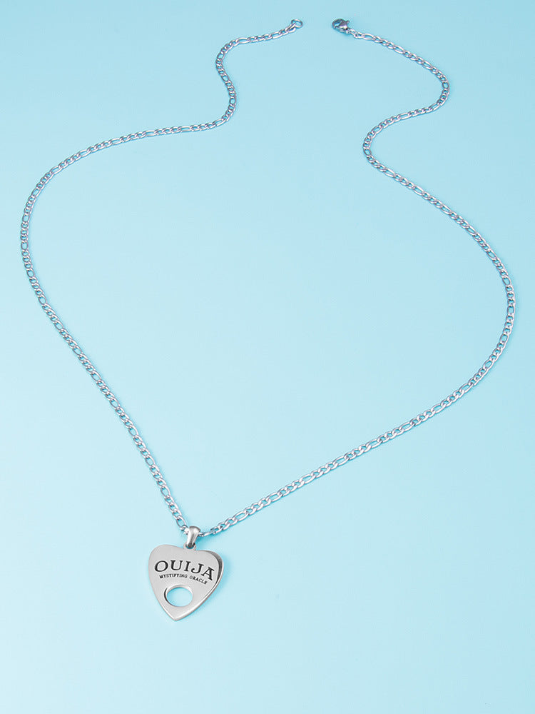 Heart shaped Wood Stainless Steel Necklace