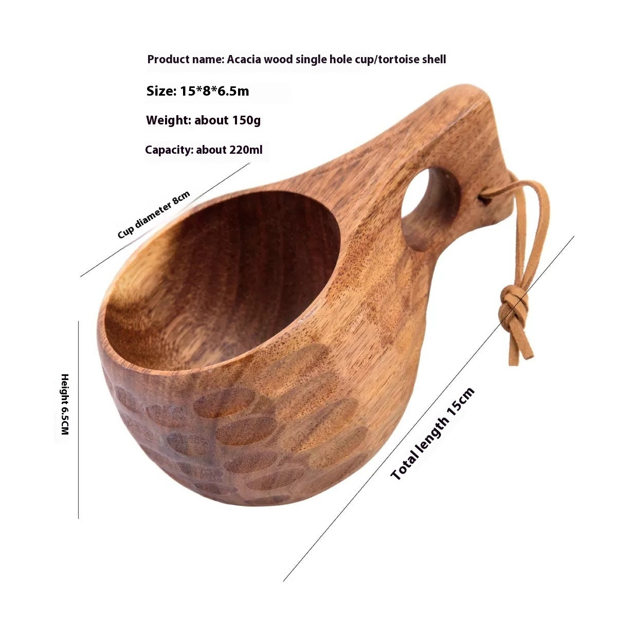 Wooden Carved Cup tortoise shell