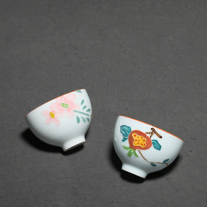 Hand-painted Flower Kung Fu Tea Set Gift Box