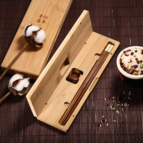 Chopsticks Lettering Solid Wood Box Set