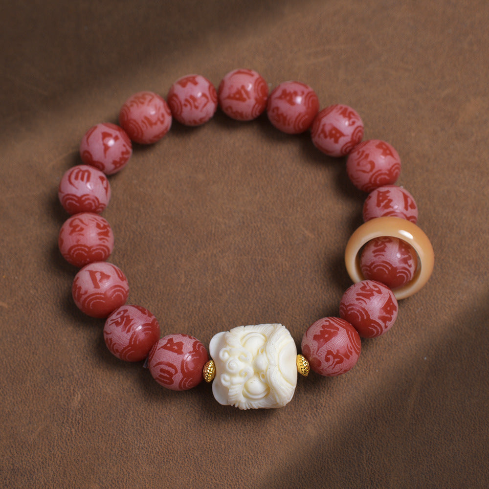 Hainan White Jade Handheld Chain Buddha