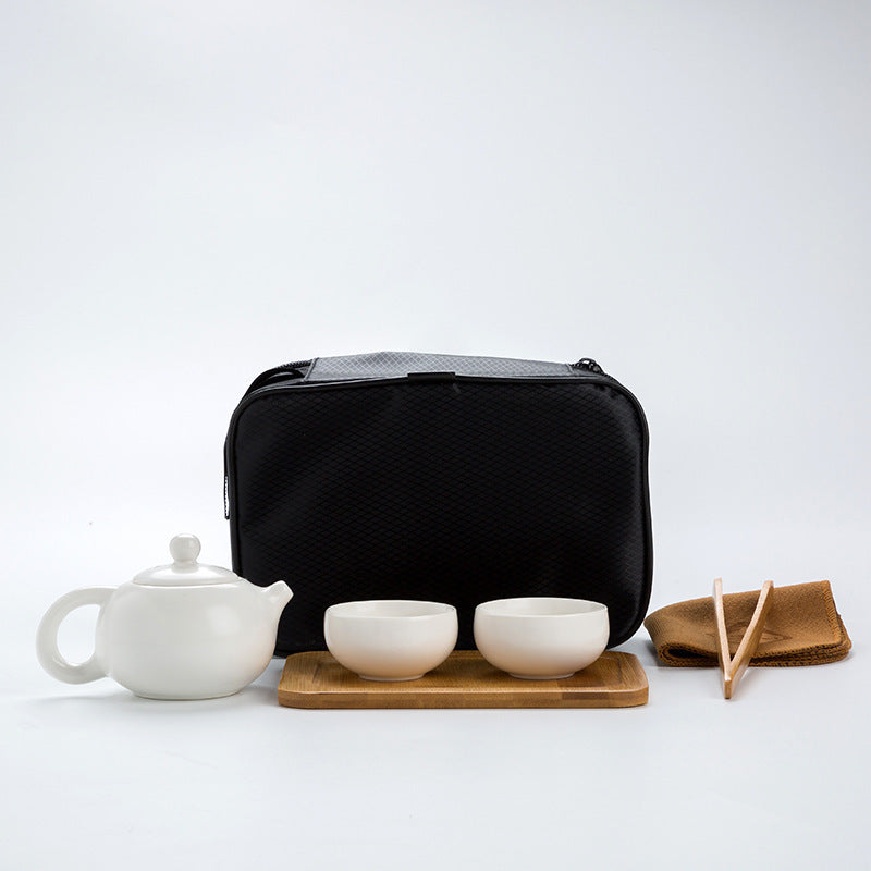 Portable Dehua Ding Kiln Tea Set