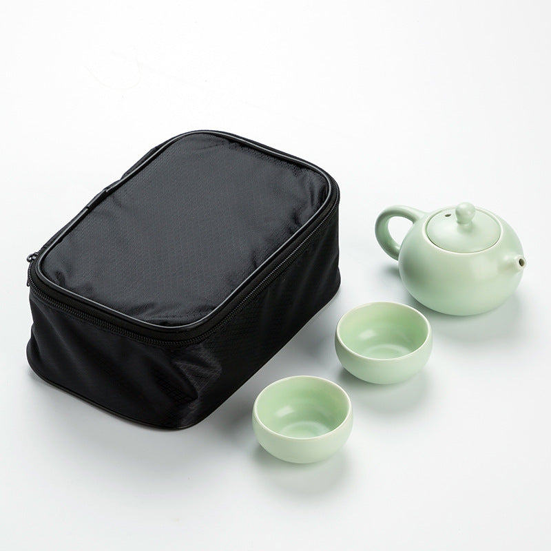 Portable Dehua Ding Kiln Tea Set