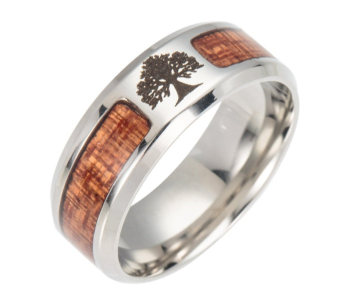 Life Tree Metal Wooden Rings