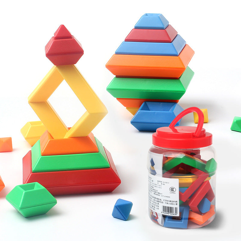 Kids Wooden Rainbow Tower Ring