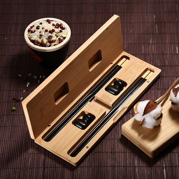 Chopsticks Lettering Solid Wood Box Set