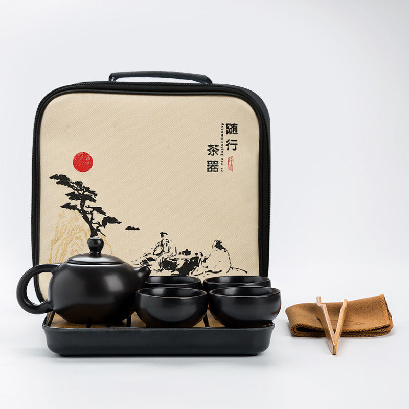 Portable Dehua Ding Kiln Tea Set