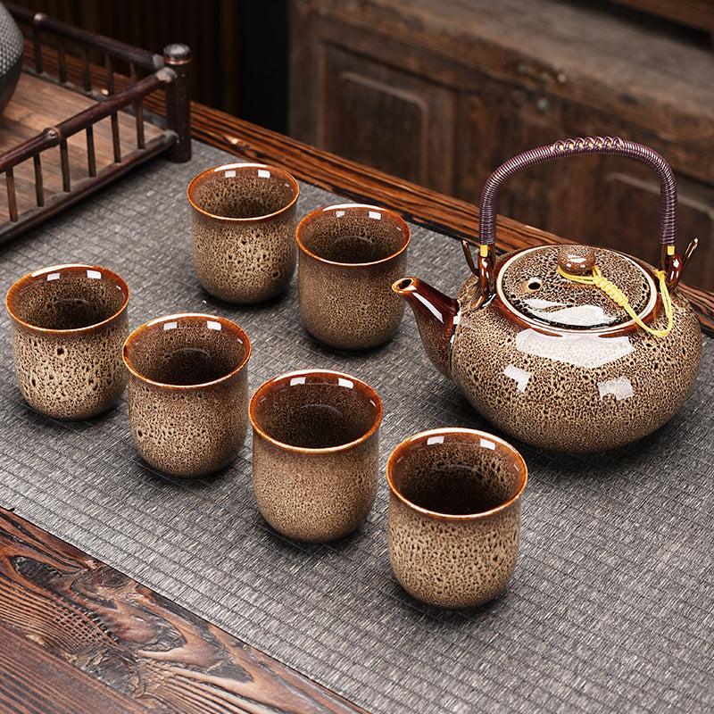Blue Colour Texture Kung Fu Tea Set