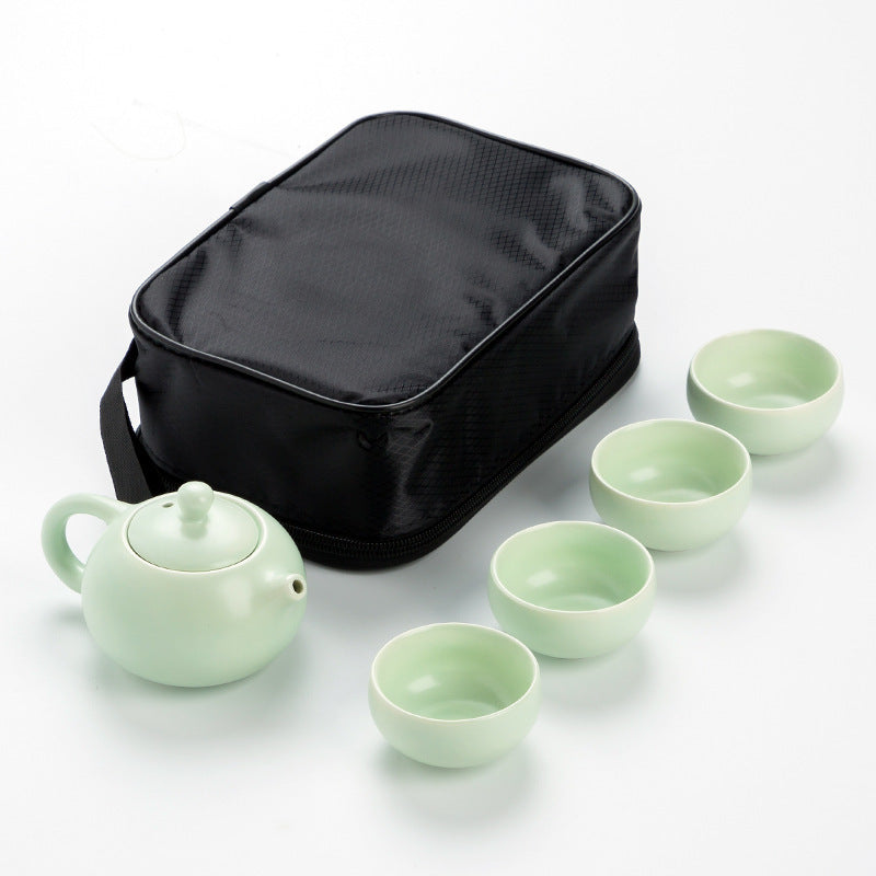 Portable Dehua Ding Kiln Tea Set