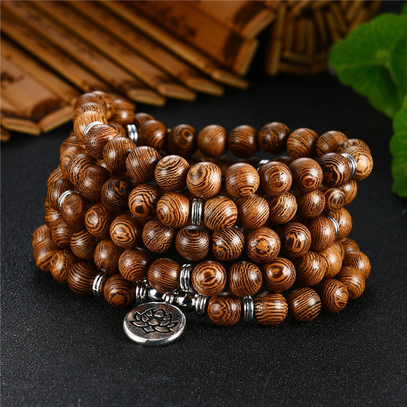 108 bracelets Buddha OM lotus pendant necklace