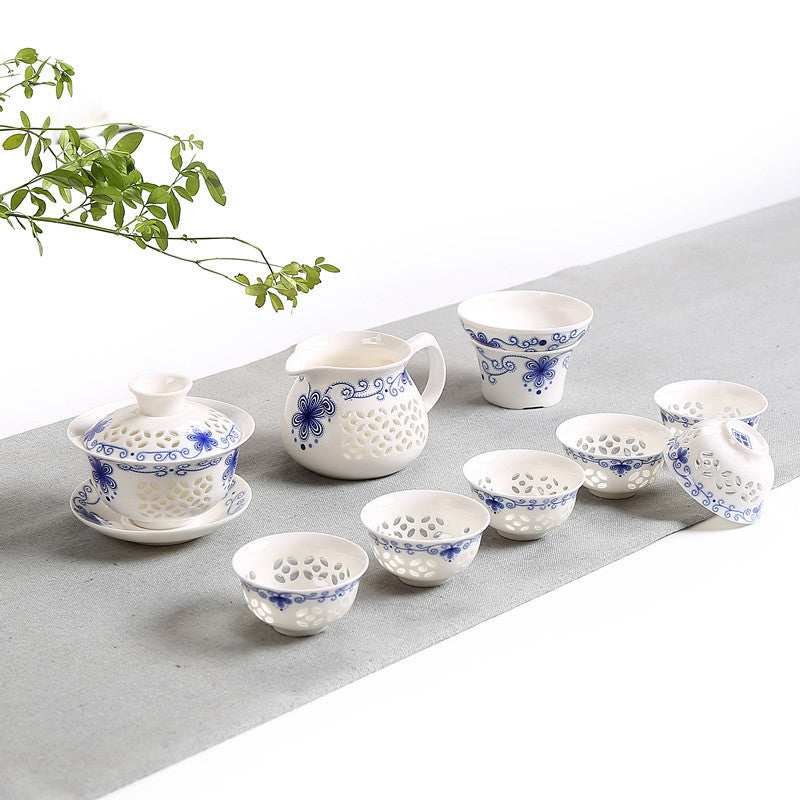 White Clear Simple Kung Fu Tea Set