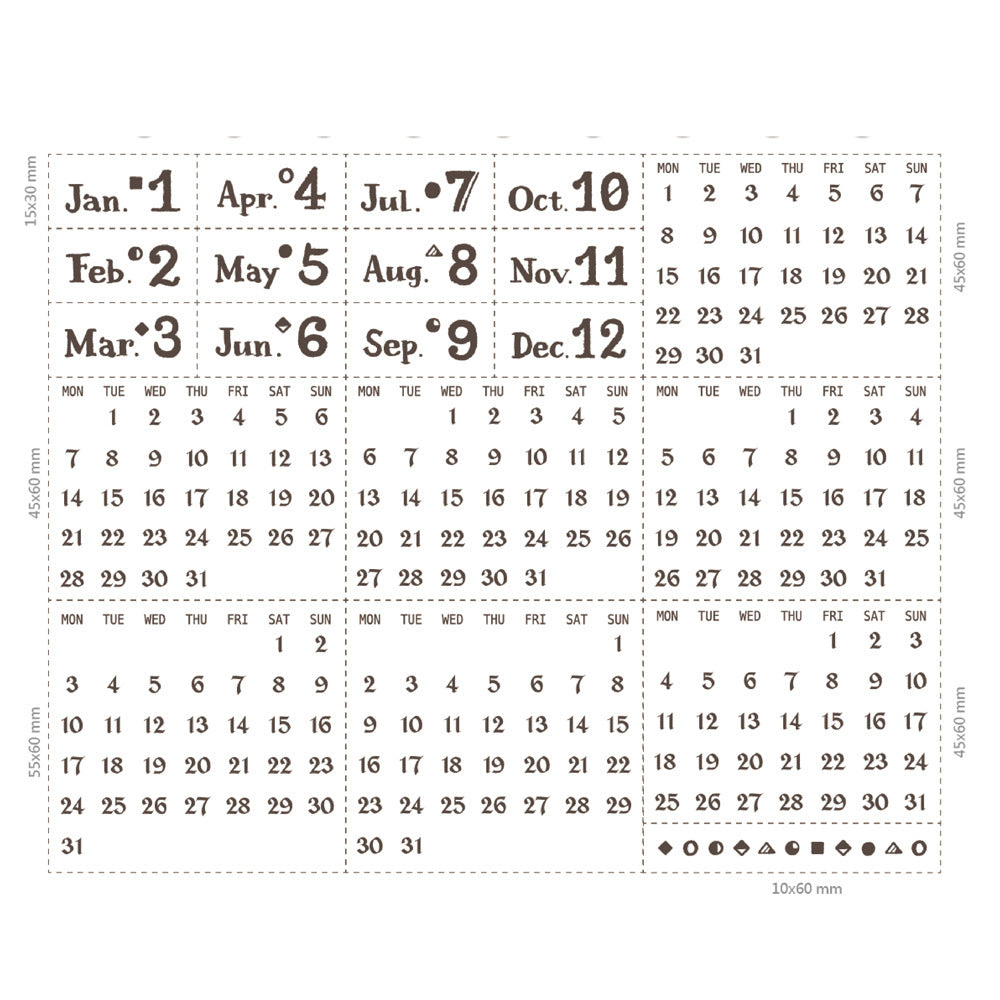 Creative Calendar Wooden Stamp