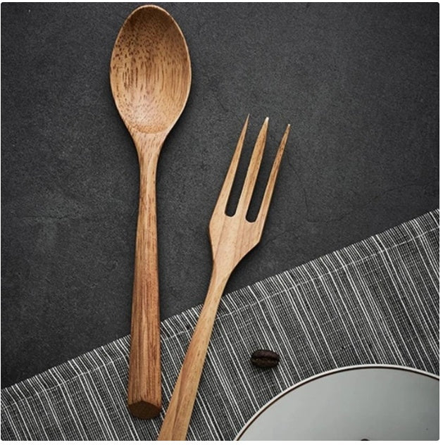 wooden spoon and fork