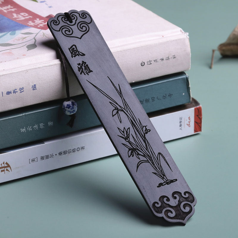 Chinese Style Solid Wood Bookmark