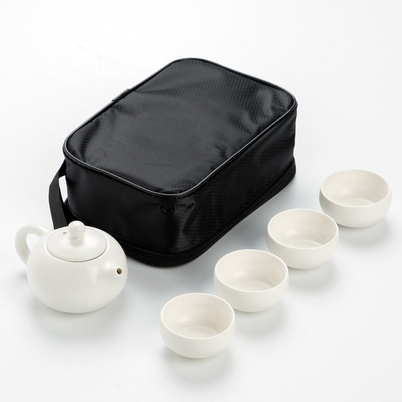 Portable Dehua Ding Kiln Tea Set