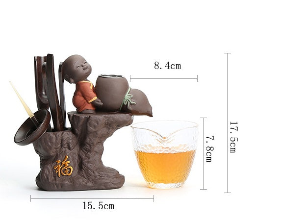 Purple Clay Little Monk Black Sandalwood Six Gentleman Tea Ceremony Accessories
