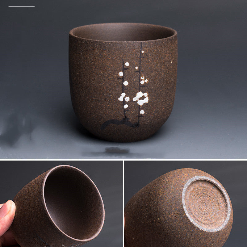 Coarse pottery large tea cup