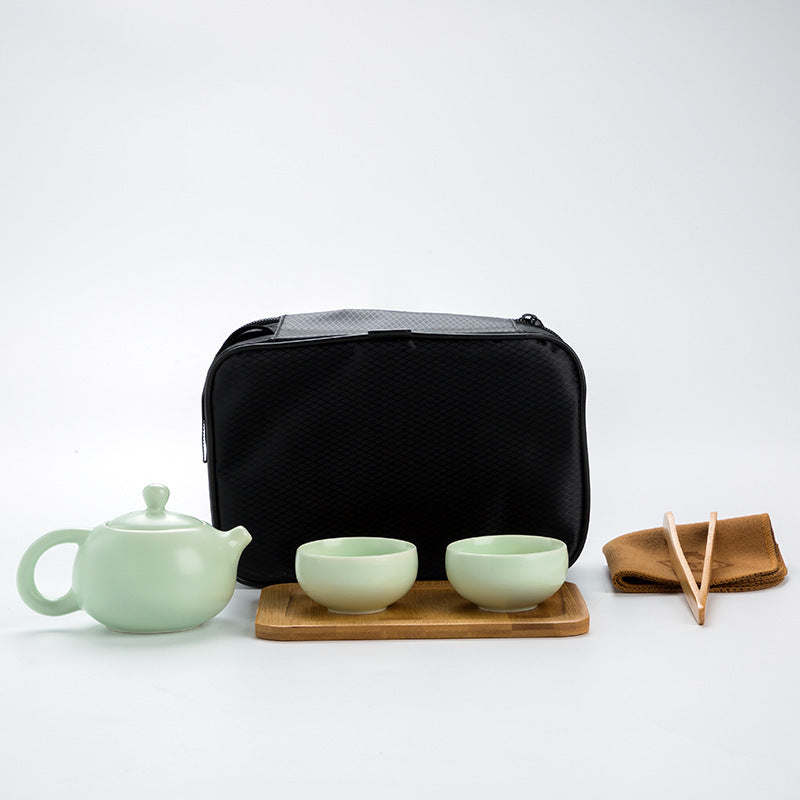 Portable Dehua Ding Kiln Tea Set