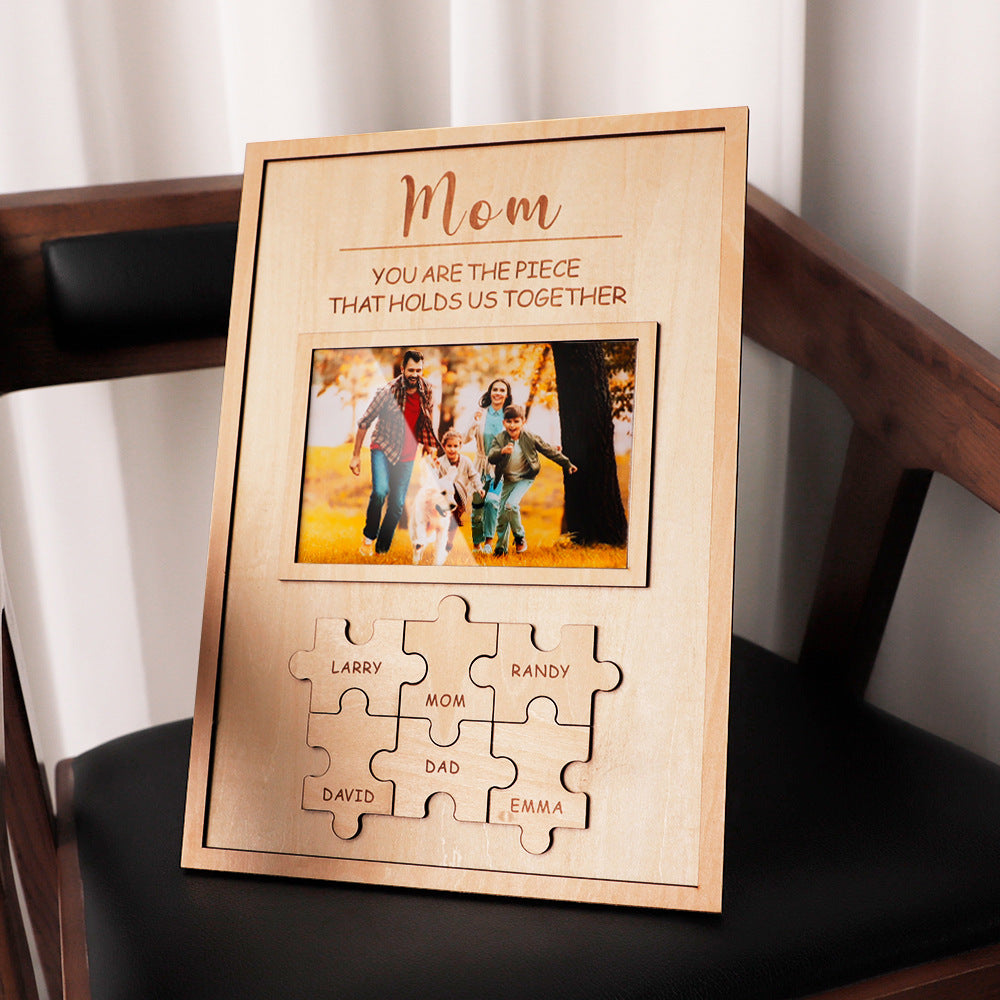 Mother's Day Gift Wooden Puzzle Photo Frame 