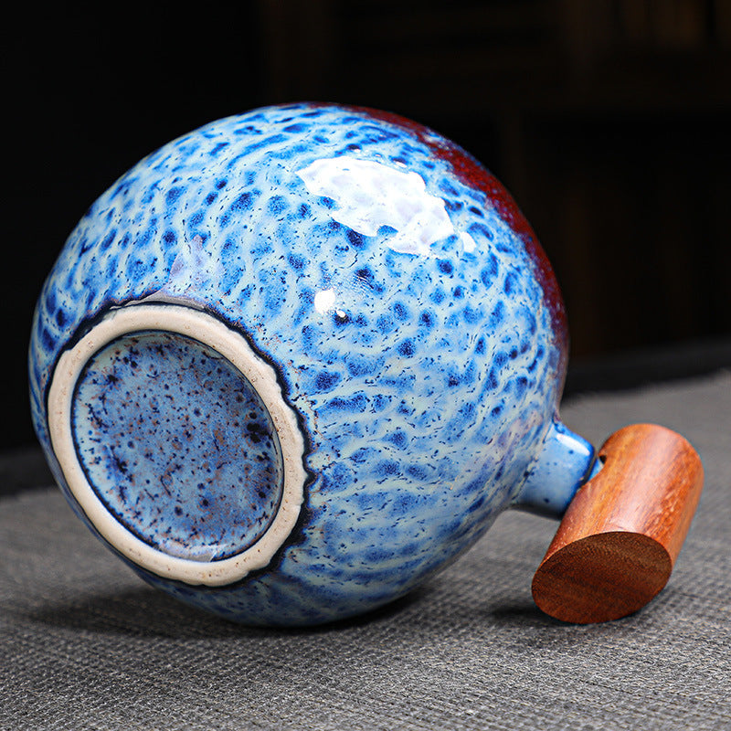 Kiln Change Ceramic Mug With Wooden Handle