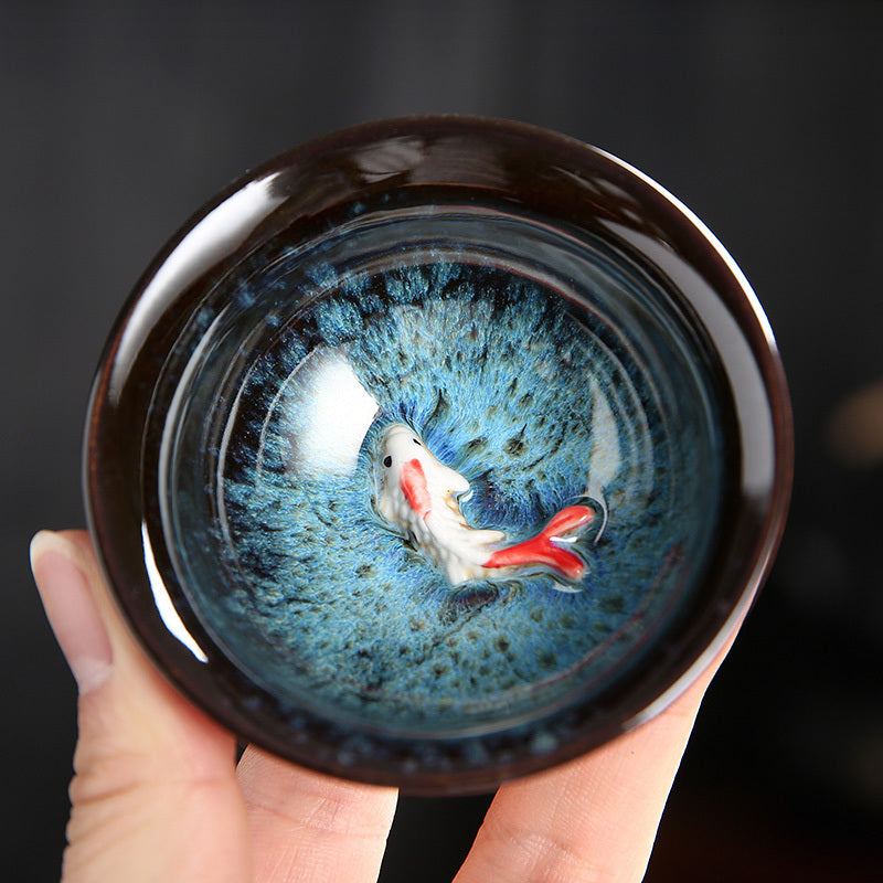 Kiln Ceramic Cup relief fish