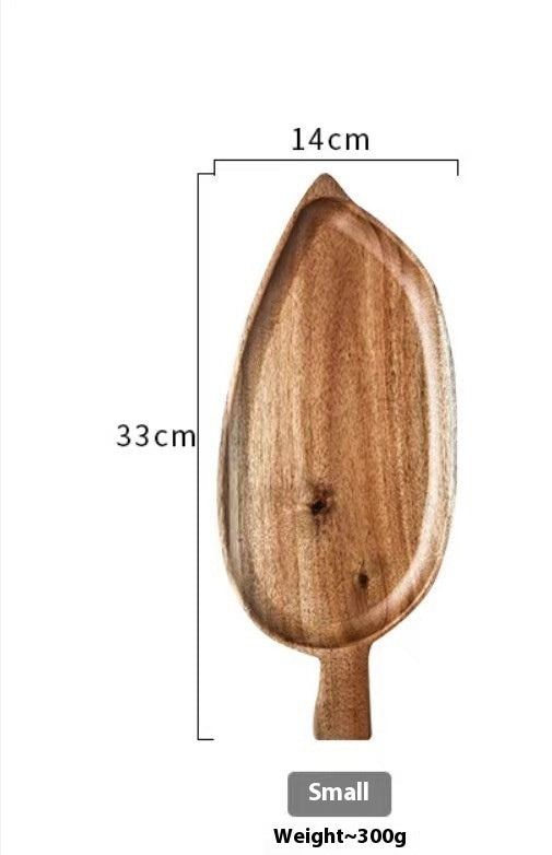 Wooden leaf serving plate