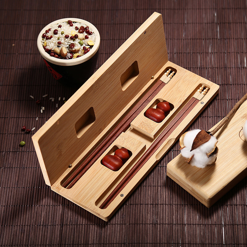 Chopsticks Lettering Solid Wood Box Set