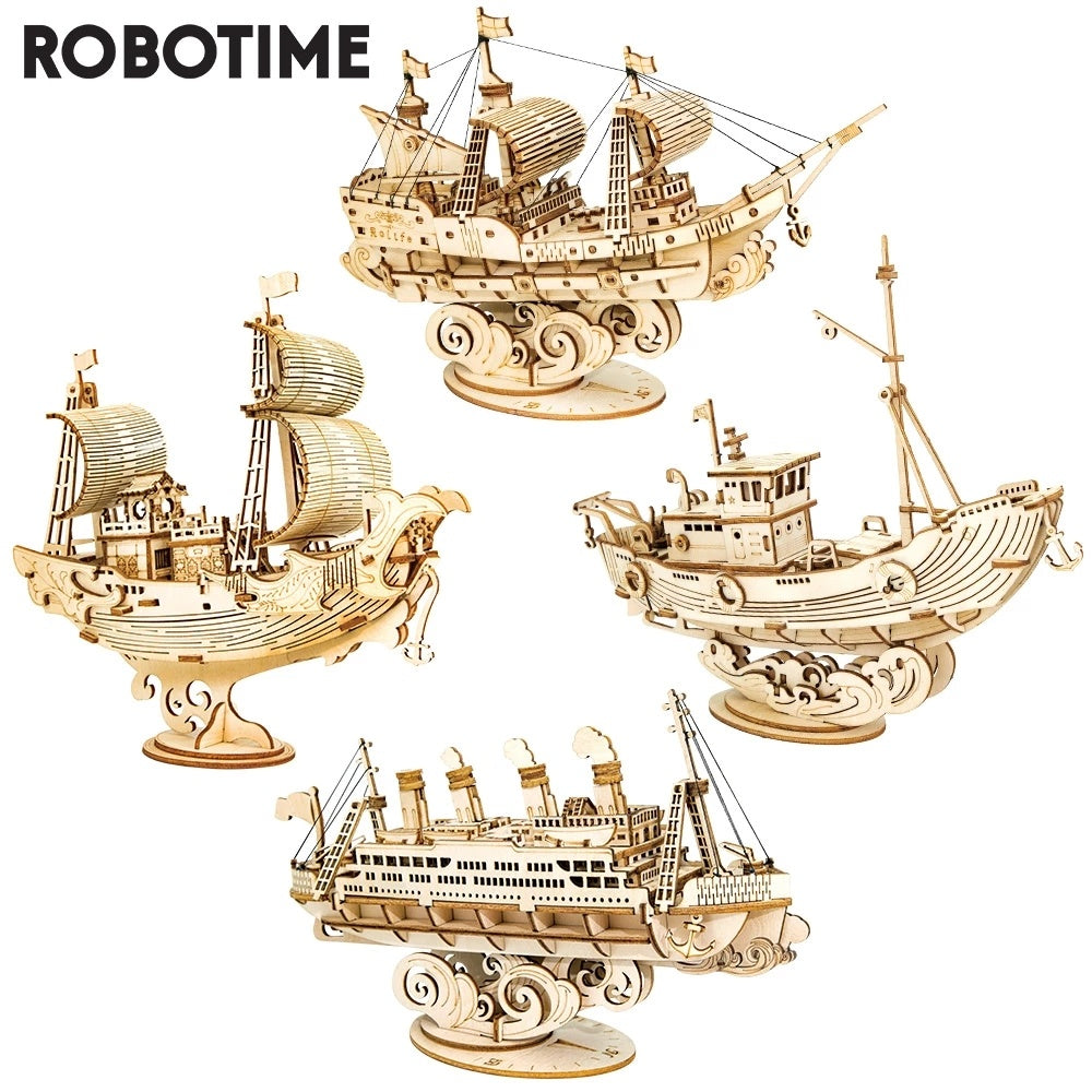 3D Wooden Puzzle Boat & Ship Model 