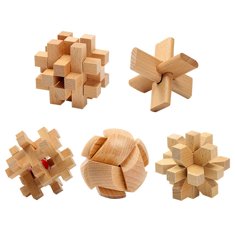 Classic Puzzle Children's Toy Beech Hole Lock